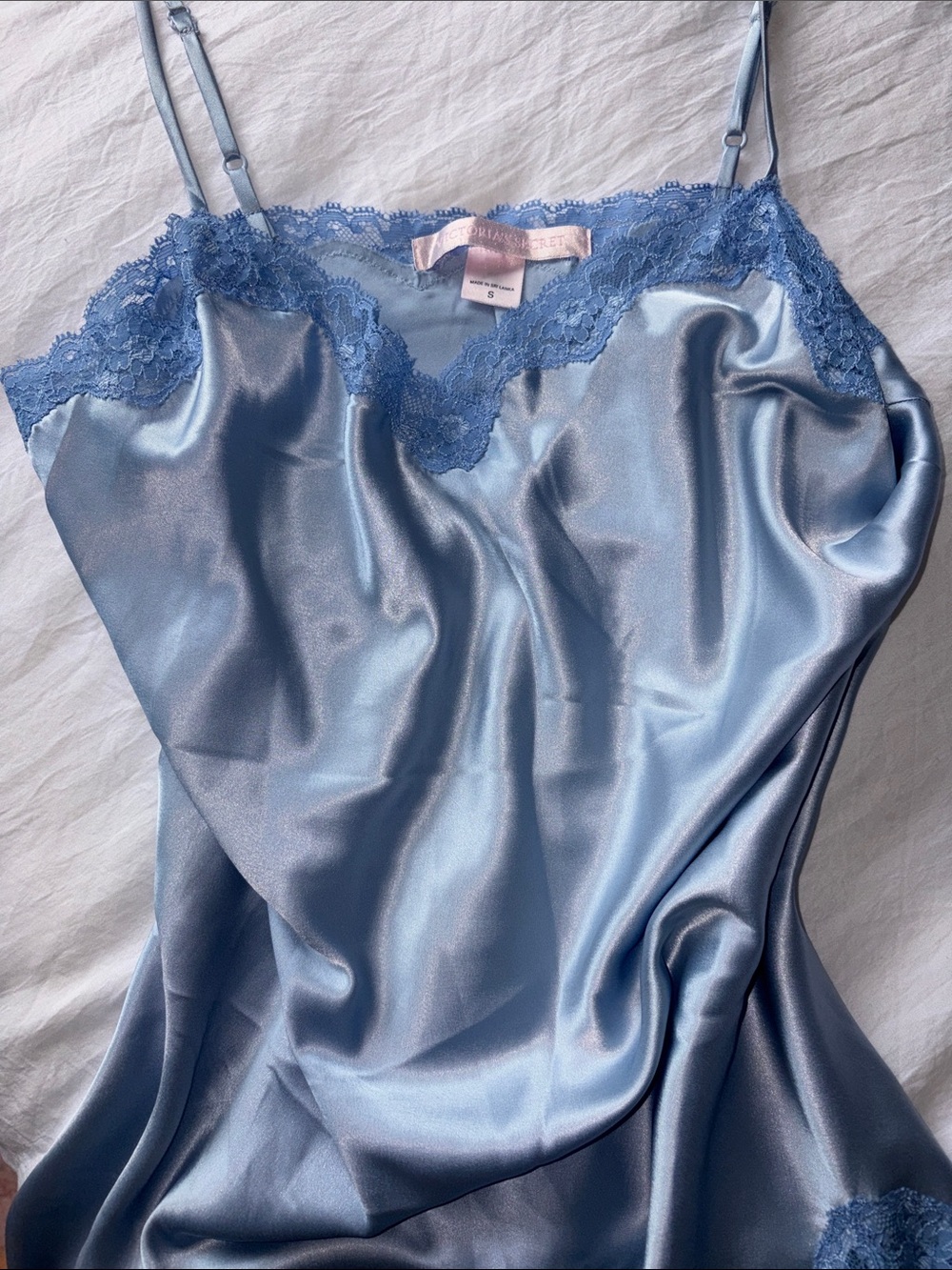 Victoria's Secret Blue Lace-Trim Slip